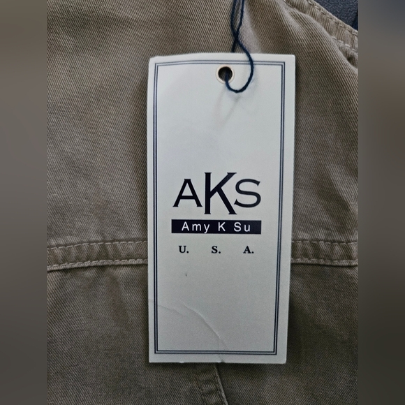 NWT - AKS Amy K Su Tencel/Lyocell Drab Green Maxi Jumper Dress - Size L - Picture 8 of 11